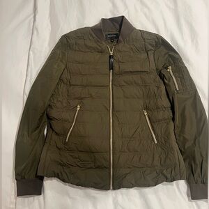 Mackage army green light puffer bomber jacket. Size M.
